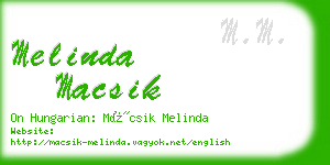 melinda macsik business card